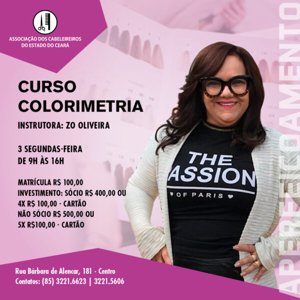 Curso Aperfeiçoamento de Colorimetria (Matrícula + mensalidades)